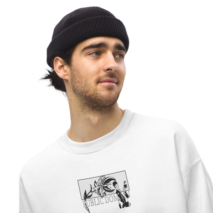 Little Shop of Horrors Sweatshirt Model with hat White