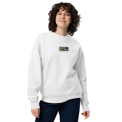 Girl with white Steamboat Willie Disney sweatshirt