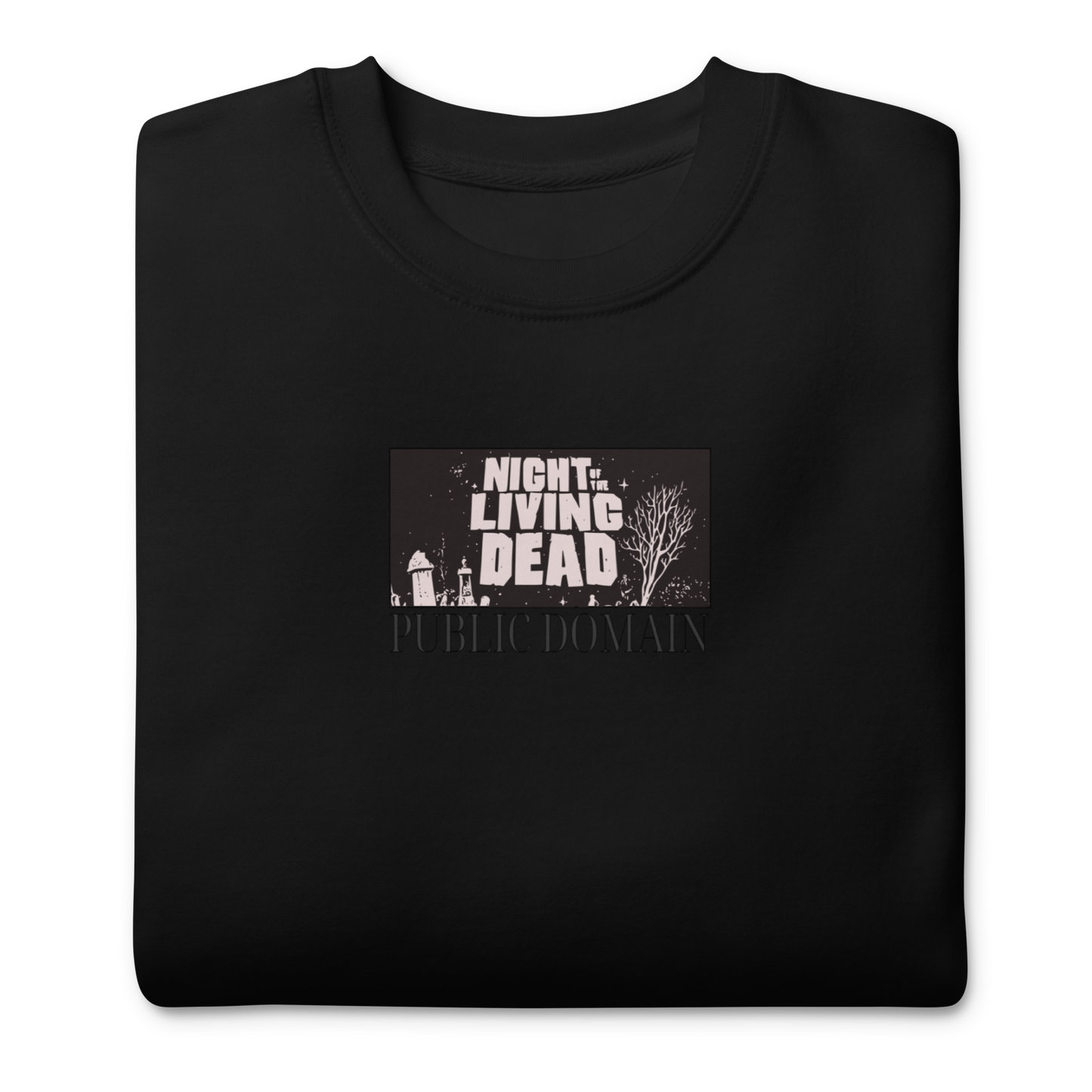 Night Of the Living Dead Sweatshirt Mock Up Folded Black