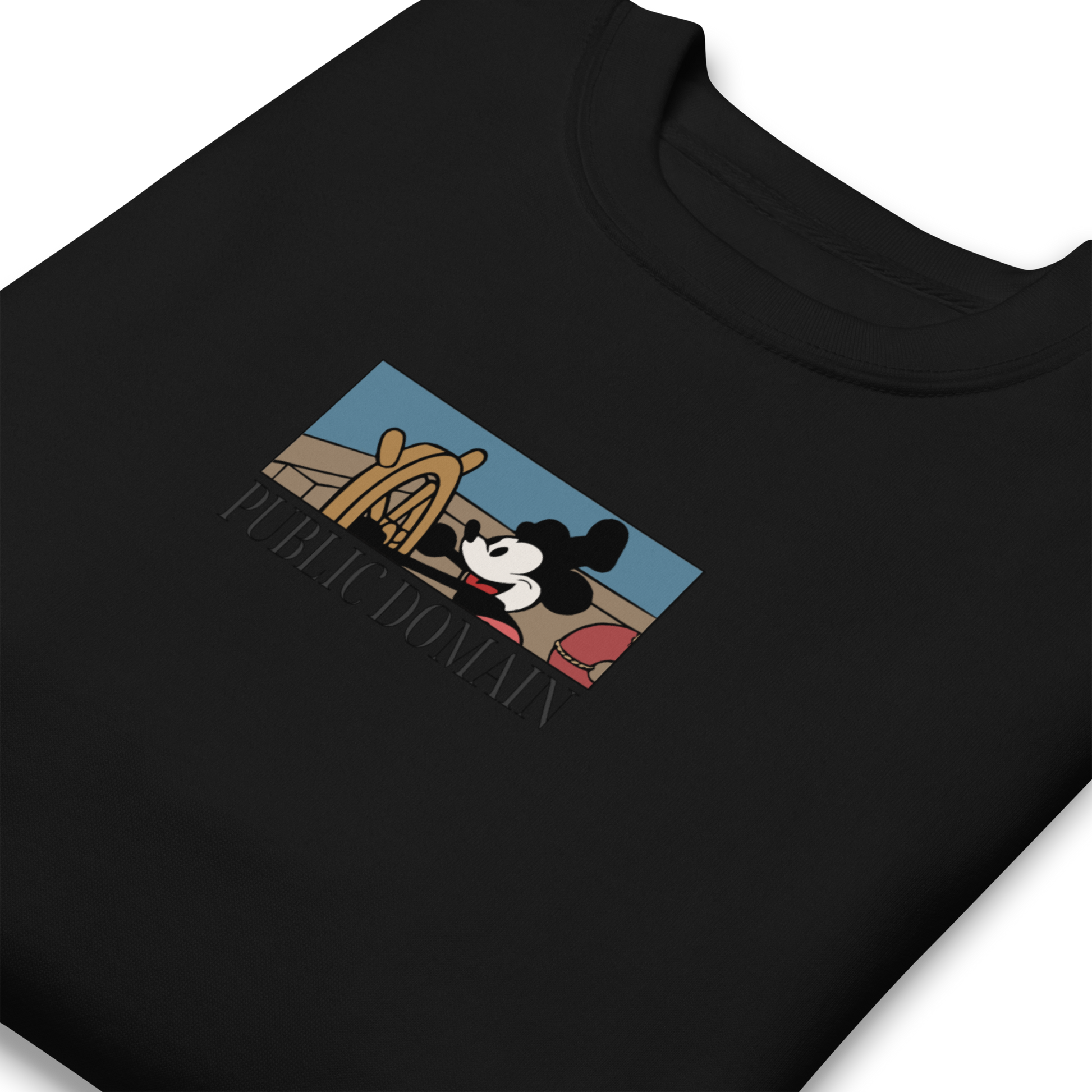 Black Steamboat Willie Disney sweatshirt (Folded)